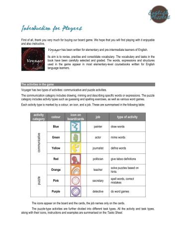 Voyager - a Board Game for Vocabulary Practice