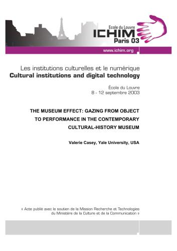 The museum effect: gаzing from object to performance in the contemporary cultural-history museum