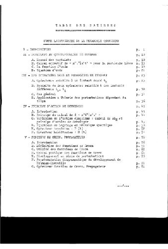 Complements de mecanique quantique