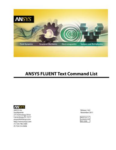 ANSYS FLUENT 14.0 Text Command List