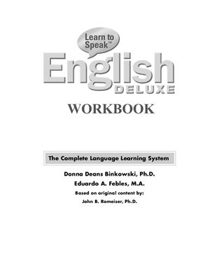 Learn to Speak English Deluxe. Workbook