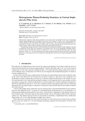Plasma-Producing Structures at Current Implosion