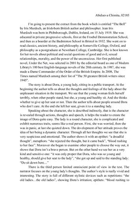 Analysis of the extract from the book The Bell