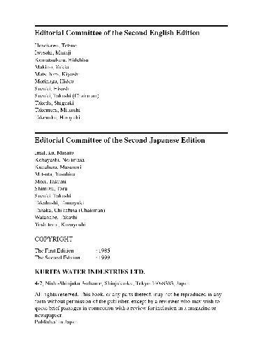 Handbook of Water Treatment