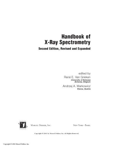 Handbook of X-Ray Spectrometry
