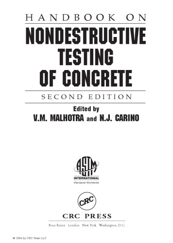 Handbook on Nondestructive Testing of Concrete