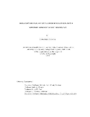 Helicopter Flight Dynamics Simulation With Refined Aerodynamic Modeling PHD Thesis