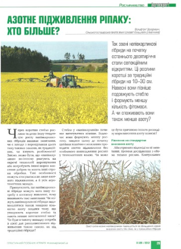 Азотне підживлення ріпаку: хто більше?