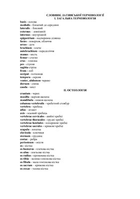 Словник латинської термінології