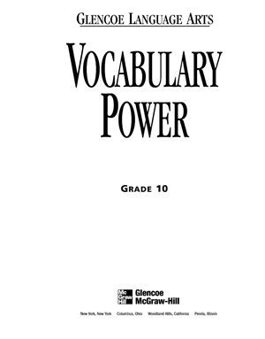 Glencoe Language Arts Vocabulary Power Grade 10