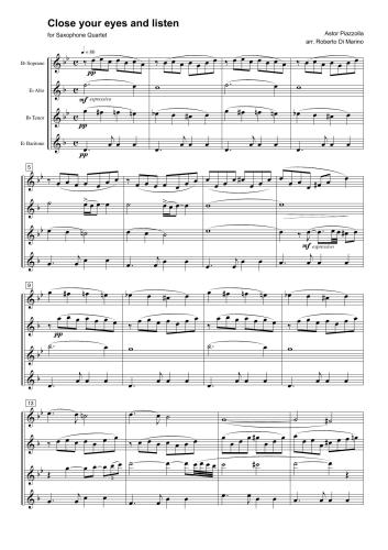 Close Your Eyes and Listen (Saxophone Quartet)