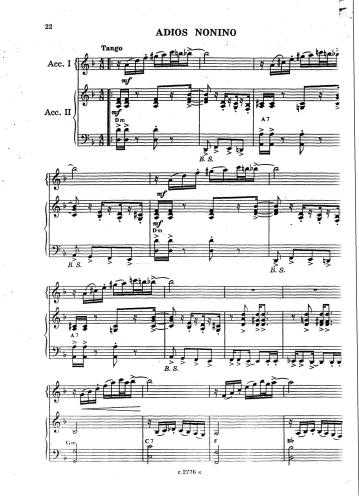 Adios Nonino. For accordeon duet