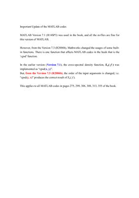 Fundamentals of Signal Processing for Sound and Vibration Engineers - Дополнительные материалы к книге