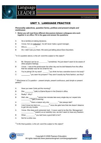 Language Leader. Intermediate. Supplementary Resources