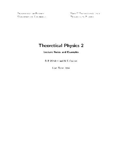 Theoretical physics 2 (quantum theory) lecture notes