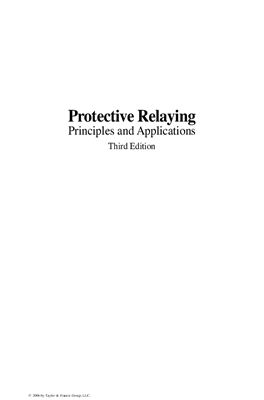 Protective Relaying. Principles and Applications
