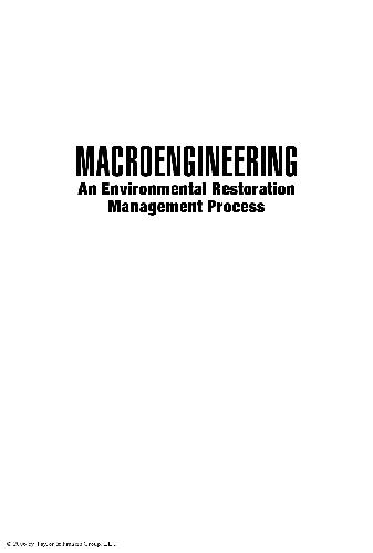 Macroengineering An Environmental Restoration Management Process