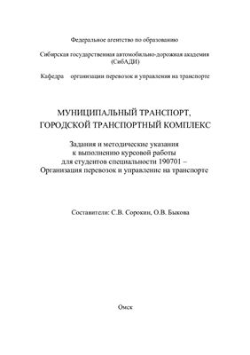 Муниципальный транспорт. Городской транспортный комплекс