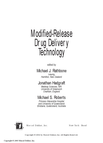 Modified-Release Drug Delivery Technology