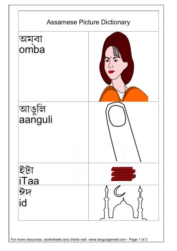 Словарь - Assamese picture dictionary