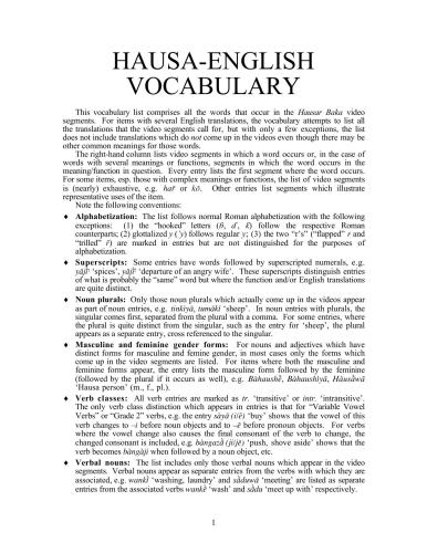 Hausa - English Dictionary