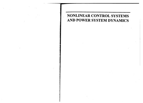 Nonlinear Control and power system dynamics