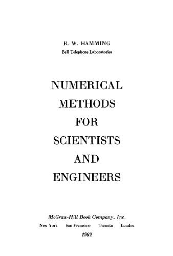 Numerical Methods For Scientists And Engineers