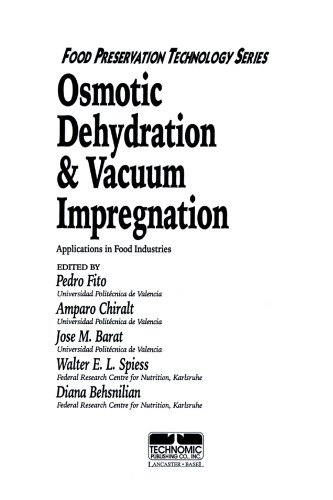 Osmotic Dehydration and Vacuum Impregnation Applications in Food
