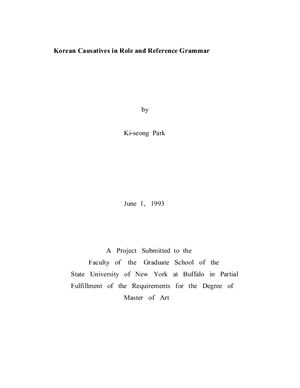 Korean Causatives in Role and Reference Grammar