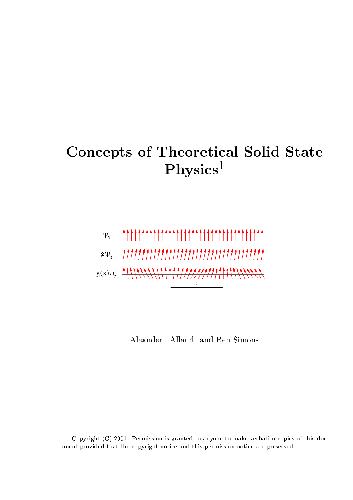 Concepts of theoretical solid state physics