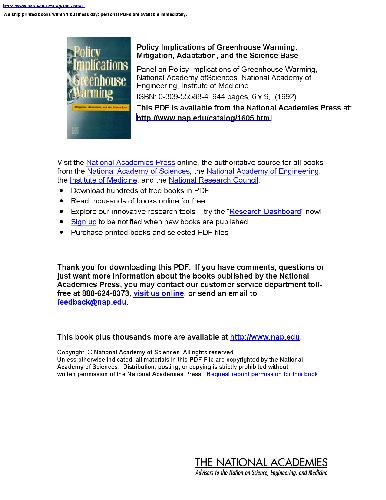 Policy Implications of Greenhouse Warming
