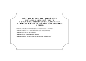 Перспективне планування з досвіду роботи на квітень з дітьми молодшого дошкільного віку (середня група)