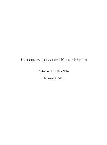 Elementary condensed matter physics