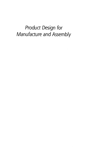 Product Design for Manufacture and Assembly