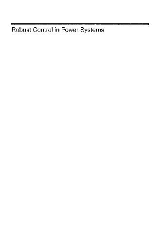 Robust control in power systems