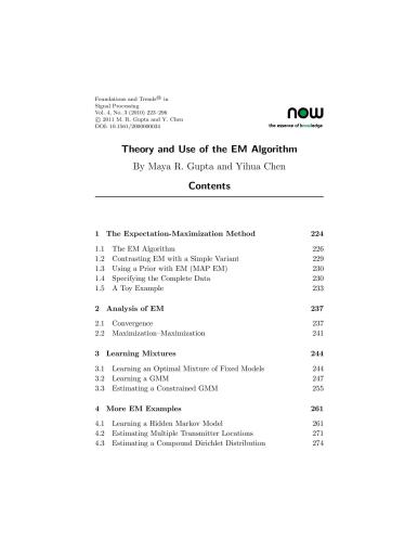 Theory and Use of the EM Algorithm