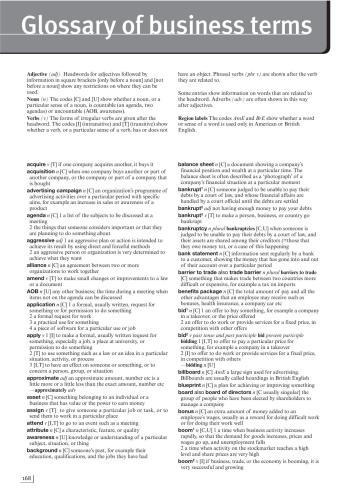 New Market Leader. Upper Intermediate. Glossary of Business Terms