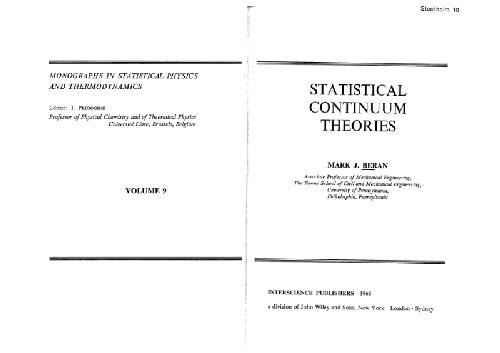 Statistical Continuum Theories