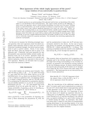 Does ignorance of the whole imply ignorance of the parts? Large violations of non-contextuality in quantum theory