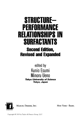 Structure-Performance Relationships in Surfactants