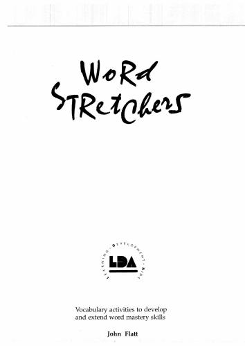 Word Stretchers: Vocabulary Exercises to Develop Word Skills