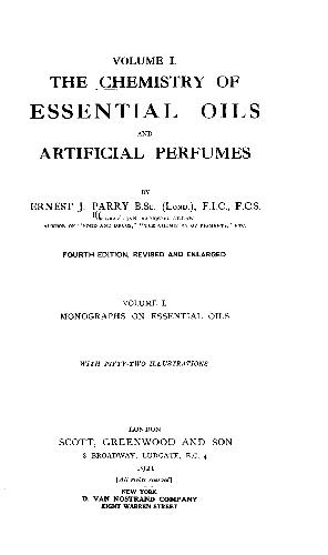 the chemistry of essential oils and artificial perfumes