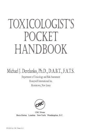Toxicologist s Pocket Handbook