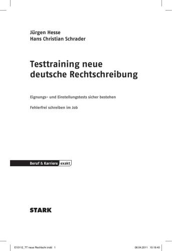 Testtraining neue deutsche Rechtschreibung