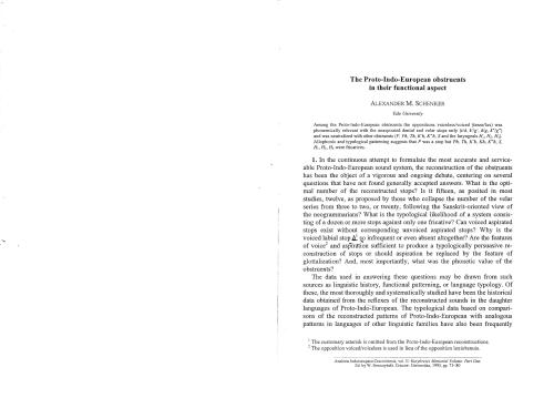 The Proto-Indo-European obstruents in their functional aspect