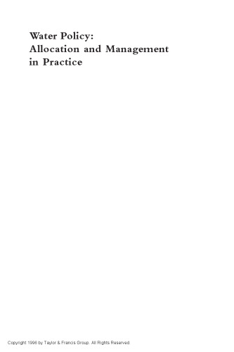 Water Policy Allocation and Management in Practice