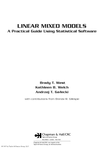 Linear Mixed Models A Practical Guide Using Statistical Software