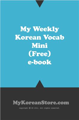 My weekly korean vocab mini ebook