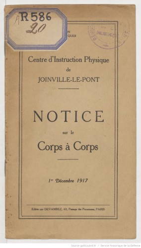Centre d Instruction Physigue de joinville - le - pont. Notice sur le corps a corps
