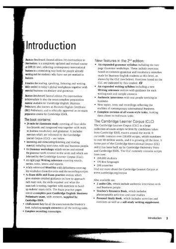 Business Benchmark Pre-intermediate to Intermediate
